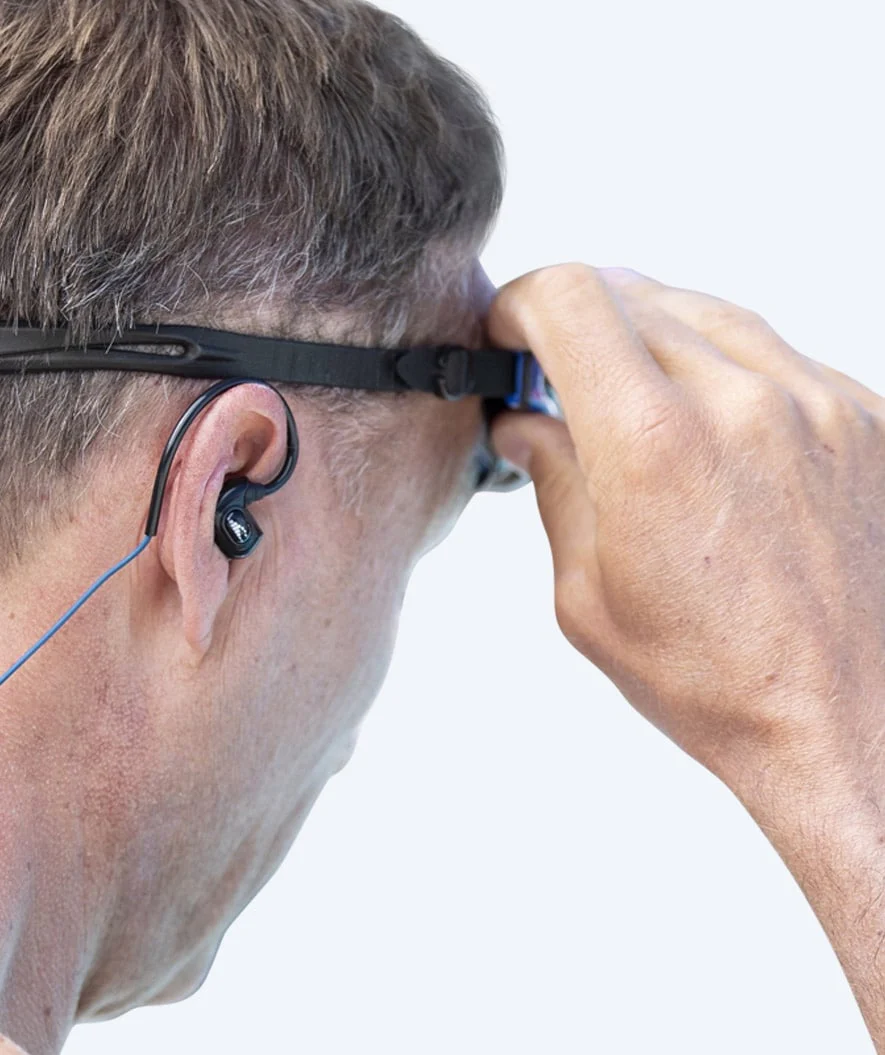 H2OAudio vandtætte høretelefoner - Surge SX10 lang snor - Blå