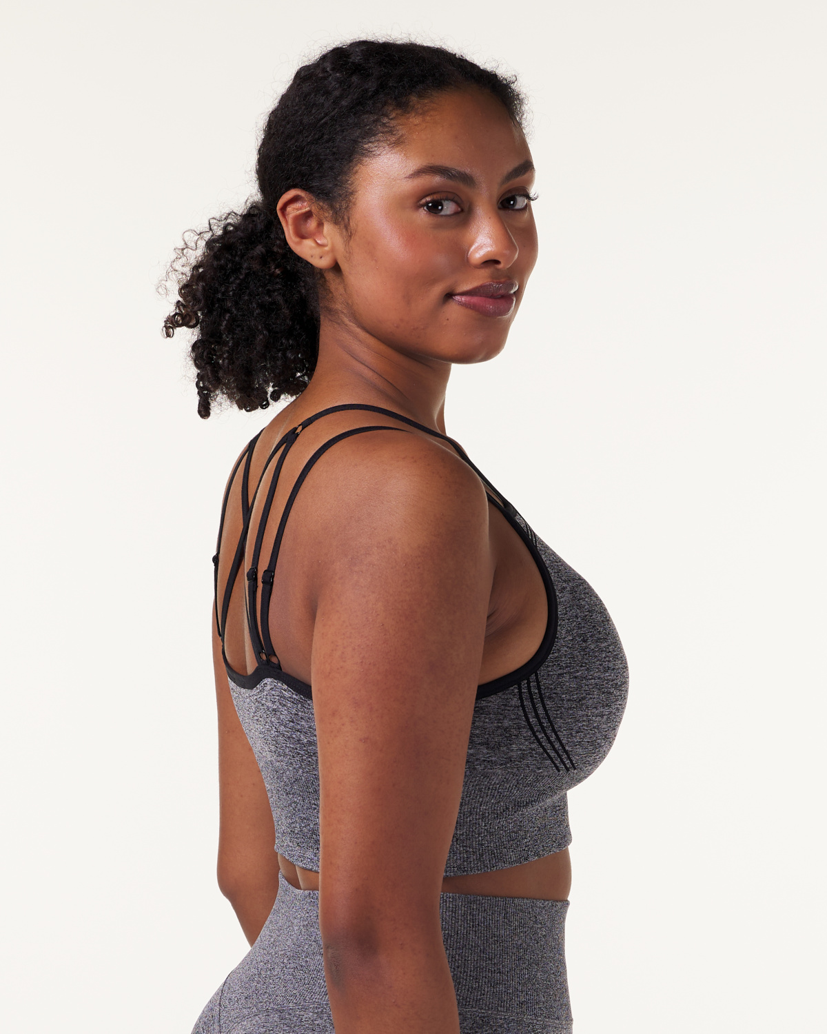 LEVITY Device Seamless Ruch Bra Dk Grey Marl