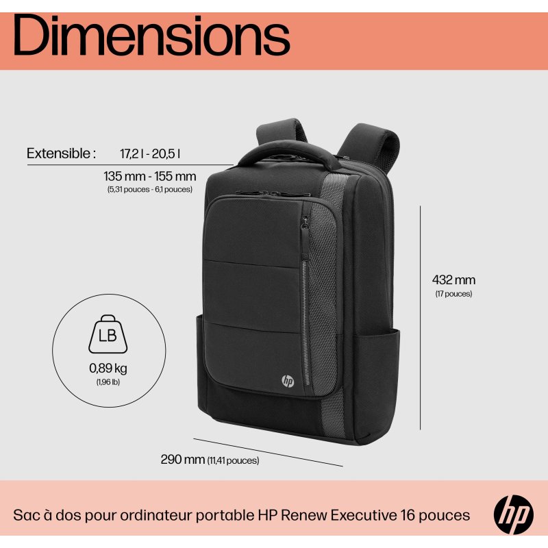 HP Sac à dos pour ordinateur portable Renew Executive 16 pouces