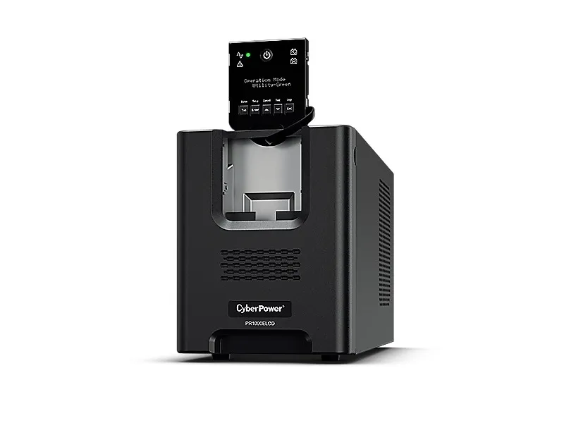 CyberPower Professional Series PR1000ELCD - UPS - AC 230 V - 900 Watt - 1000 VA - 12 At - RS-232, USB - output-stikforbindelser: 8