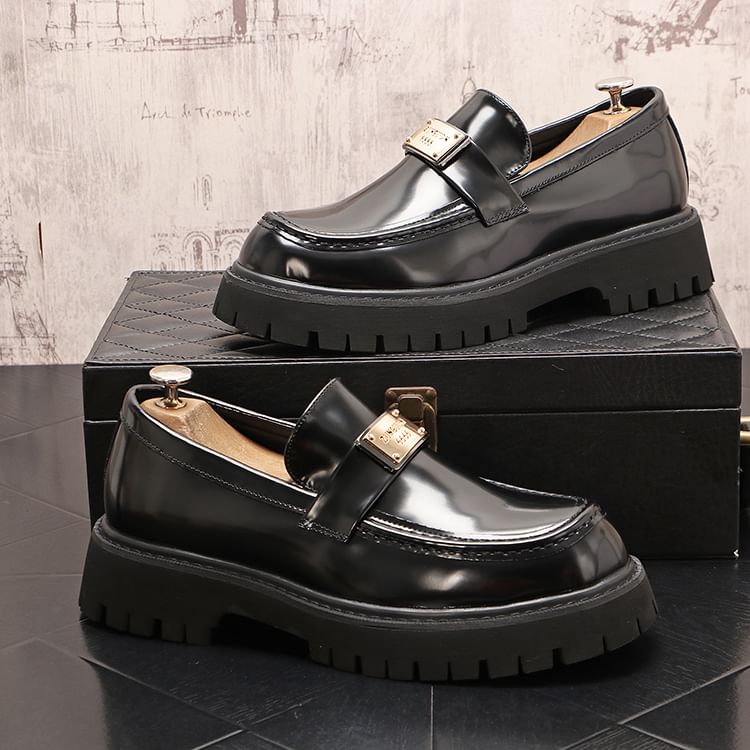 Mr Ozera - Platform Loafers van Imitatieleer met Metalen Accenten