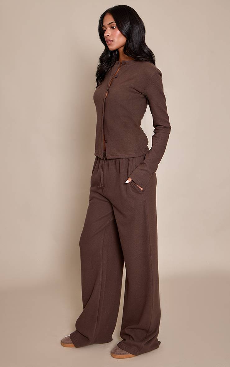 Chocolat Jogging Tall Jambes Larges Toucher Doux