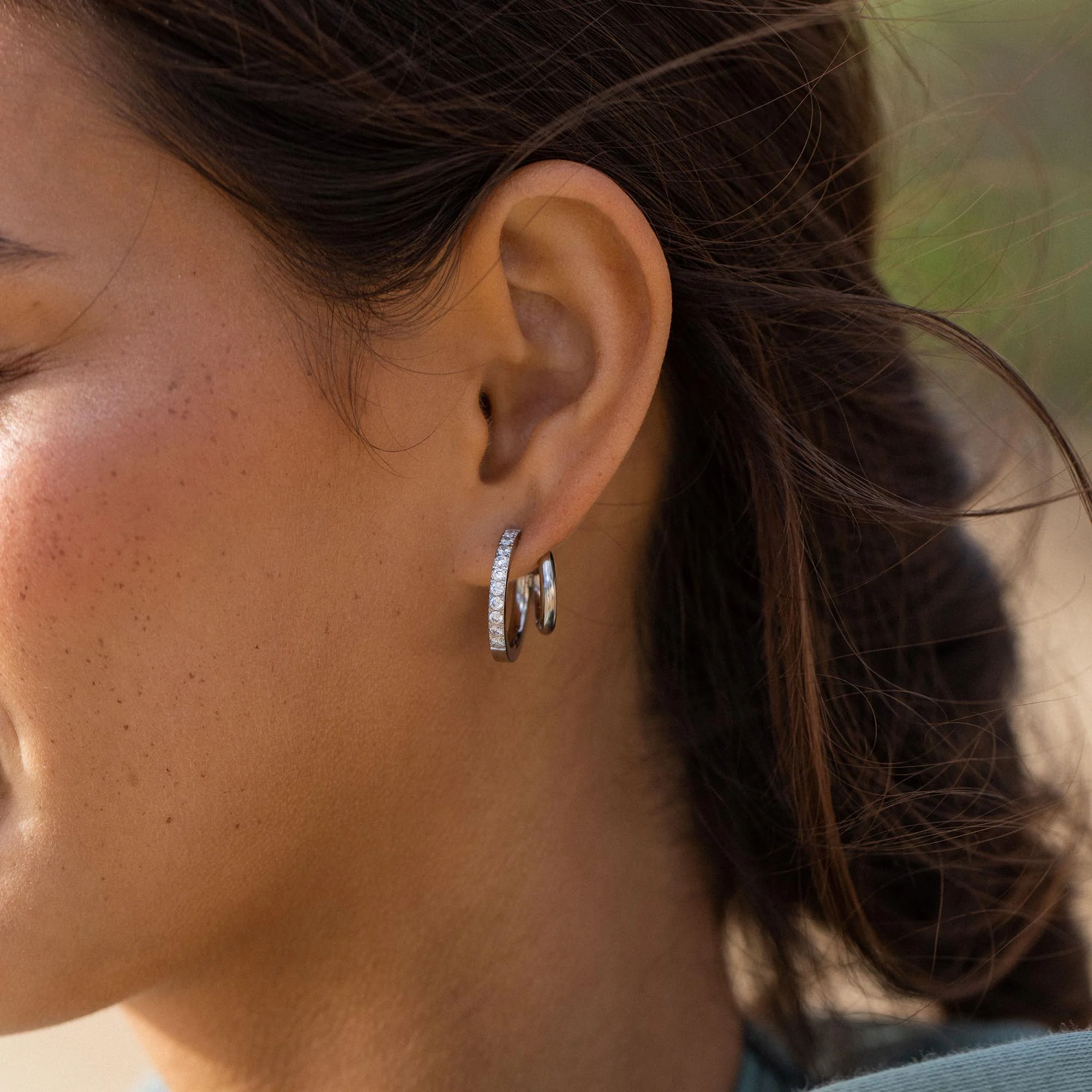 Double Glitter Ohrringe