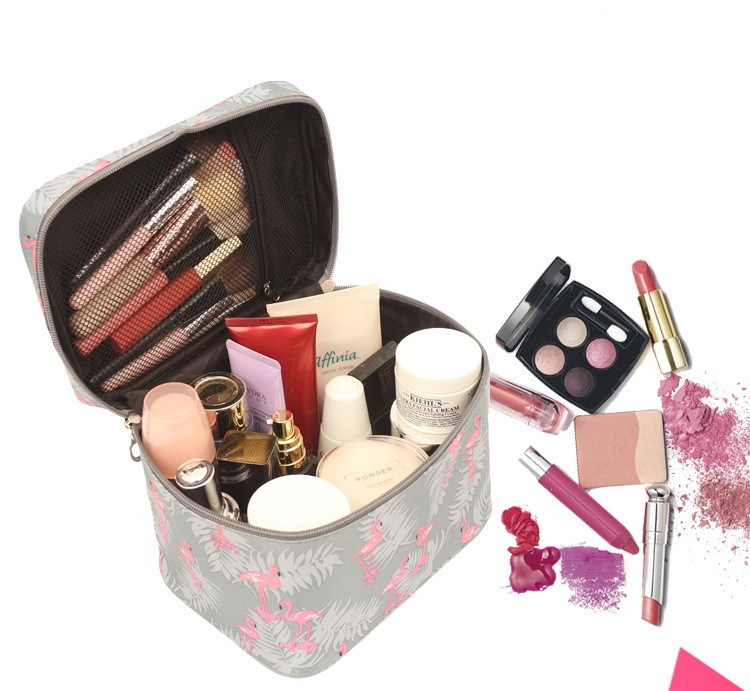 (13x21x15cm) Kosmetik Make Up Tasche Necessaire Organizer Bag mit Reissverschluss - Zick Zack Muster