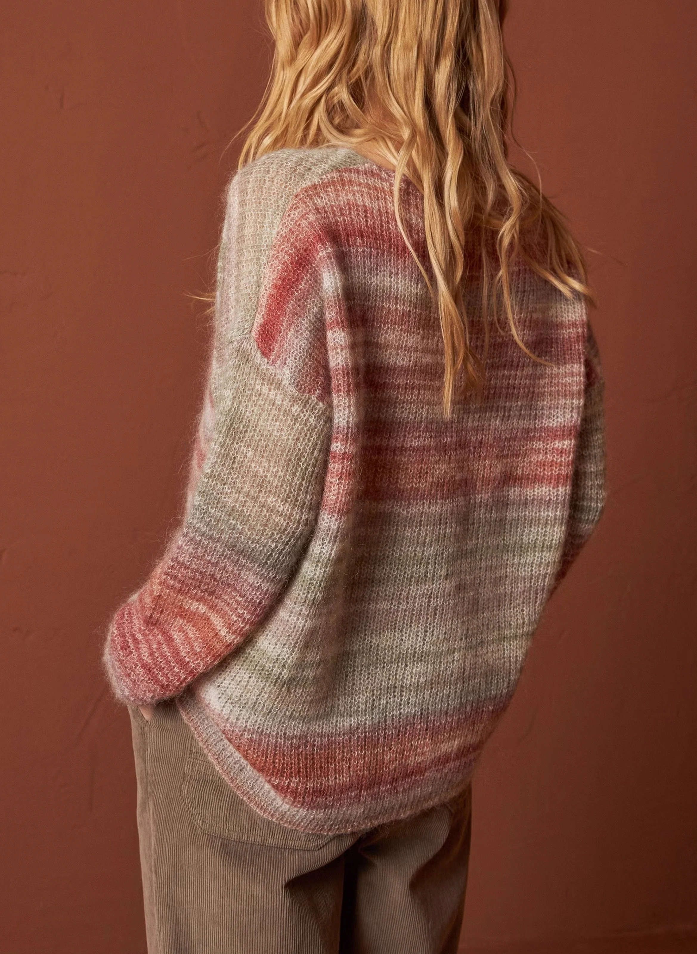 Pull col rond en laine mélangée | Multicolore
