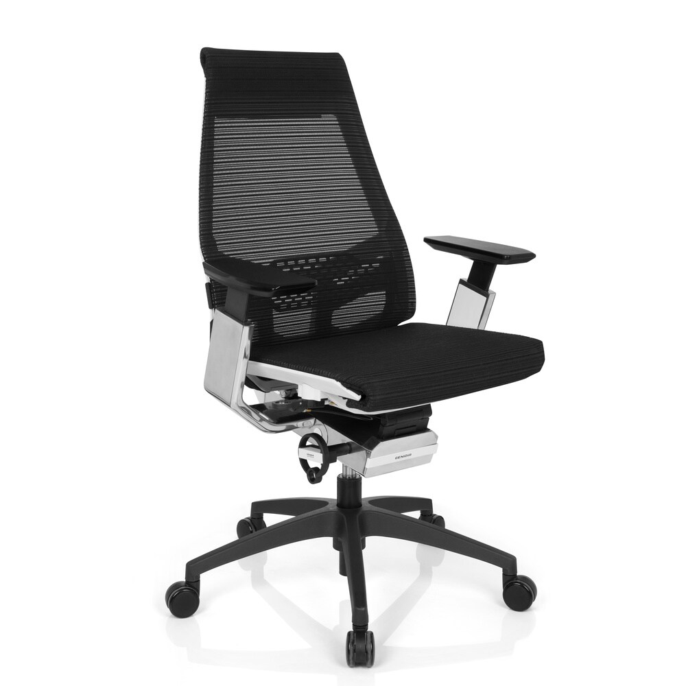 Profi Bürostuhl GENIDIA SMART WHITE CM Netzstoff mit Armlehnen hjh OFFICE