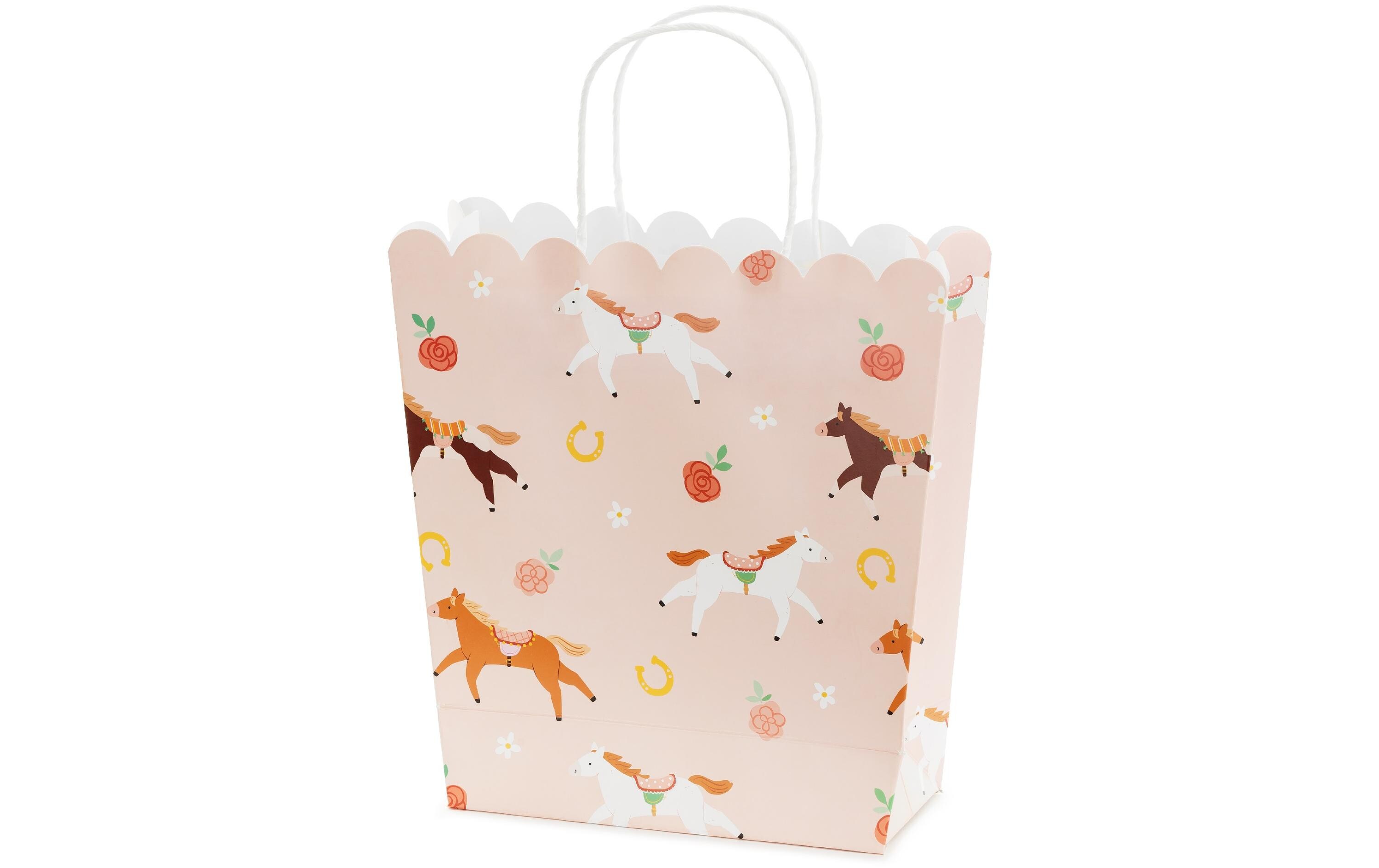 Geschenktüte Pferd, 1 Stück, HellrosaGeschenktasche mit Pferdemotiv