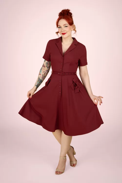 Vixen Kenzy bow swing jurk in scarlet rood