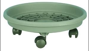 SOUCOUPE ROULETTES D.31CM VERT ARGILE