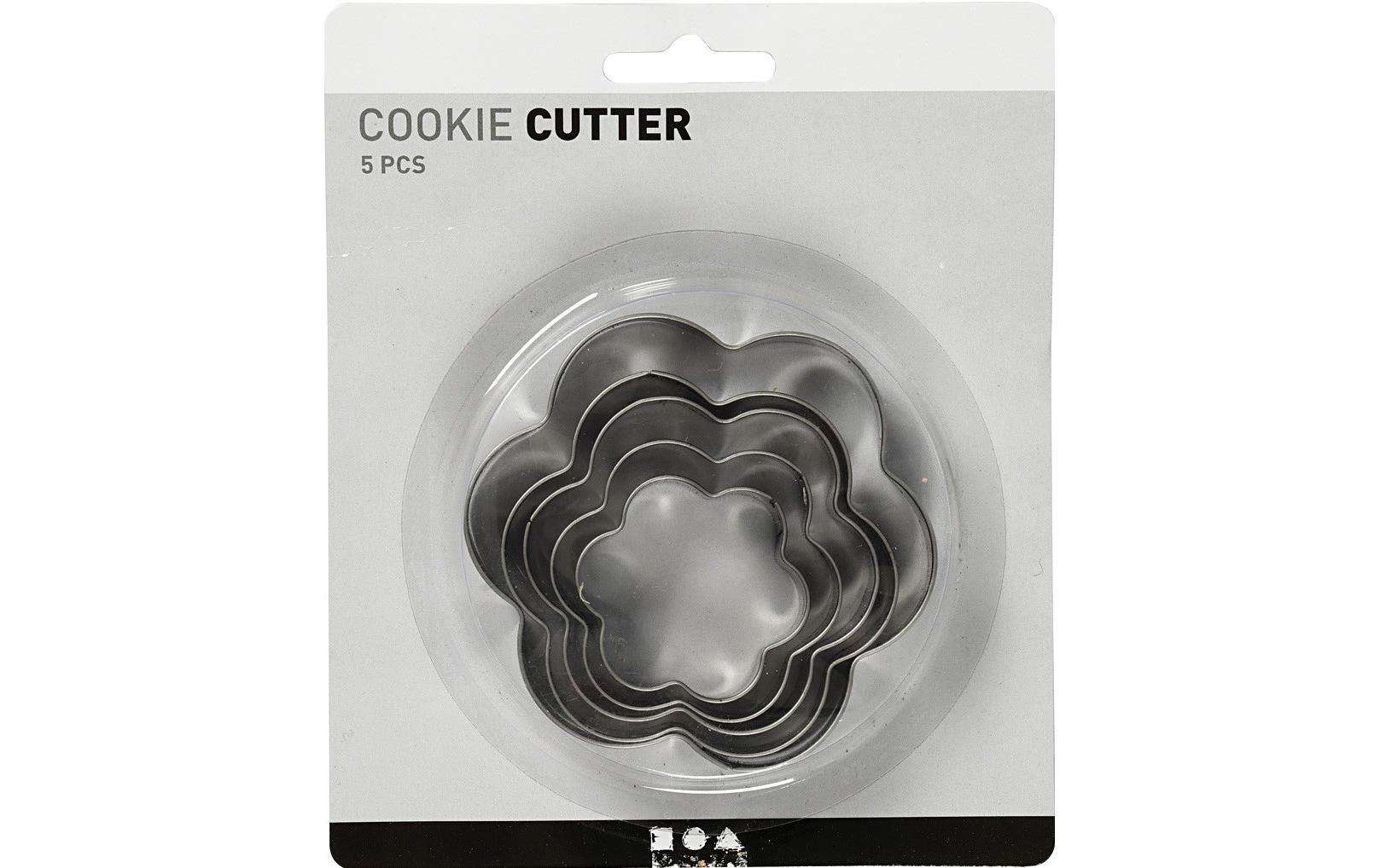 Guetzli-Ausstecher-Set 8 cm 5 Stück, BlumeKeks-Ausstecher