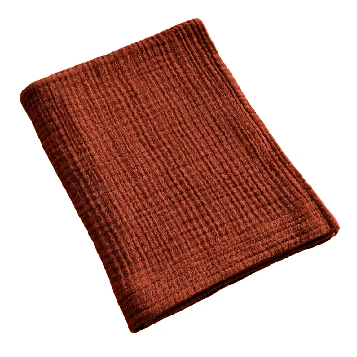Serviette de bain gaze de coton (90 x 150 cm) Gaïa Terracotta