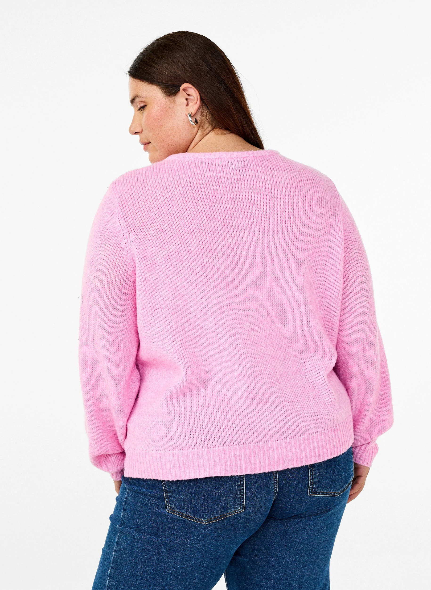 Strikcardigan med uld og knapper