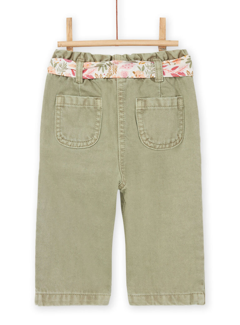 Pantalon avec ceinture à imprimé fleuri