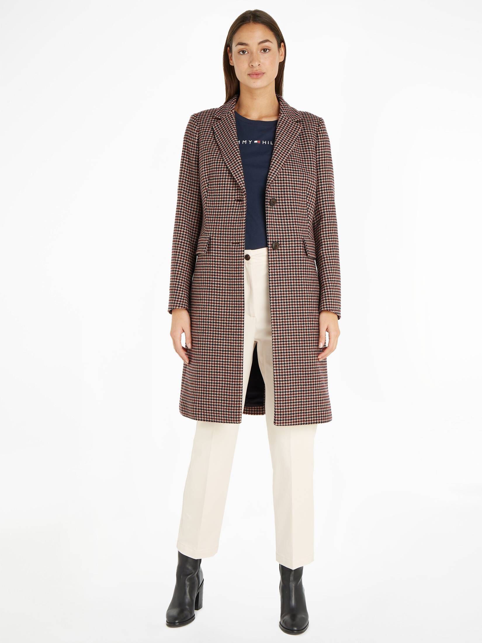 Tommy Hilfiger| Damen Mantel WOOL BLEND CLASSIC CHECK COAT