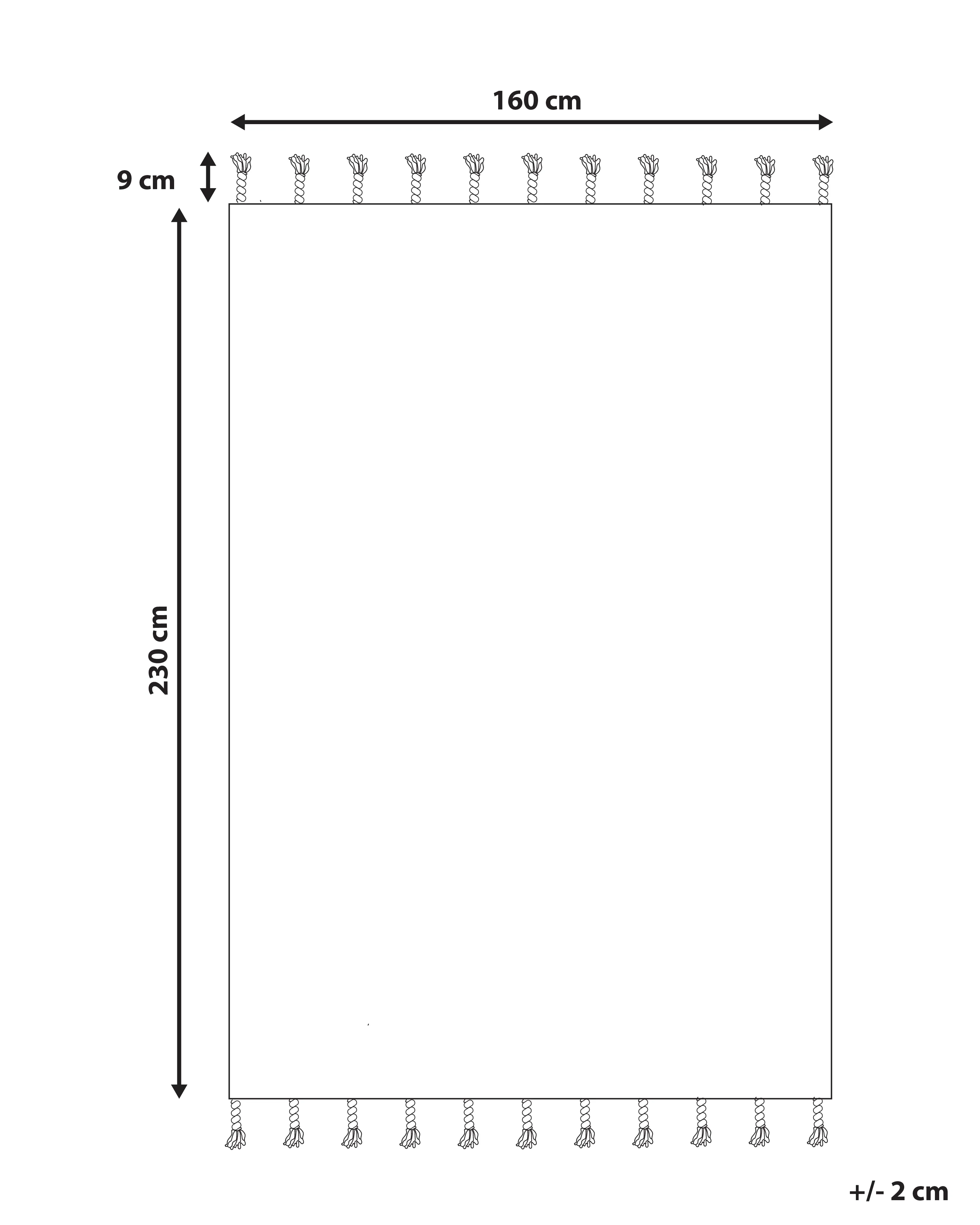 Vloerkleed ERLER Lichtbeige 160 x 230 cm Katoen