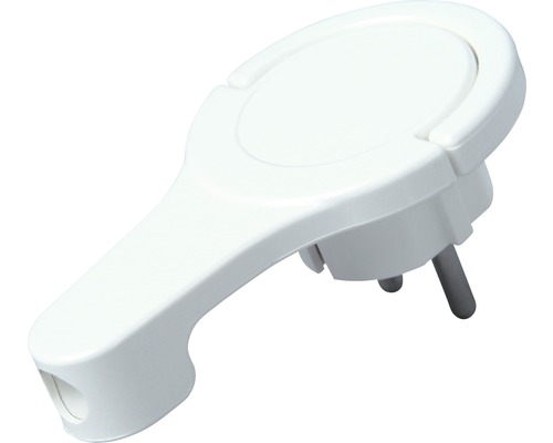 Extra platte witte veiligheidshoekstekker voor 1,5 mm² kabels
