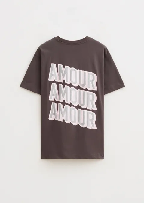 T-shirt met print amour antraciet (ANTRA)