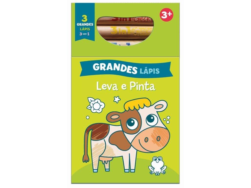 LIVRO LEVA E PINTA COM GRANDES LÁPIS VERDE-VACA