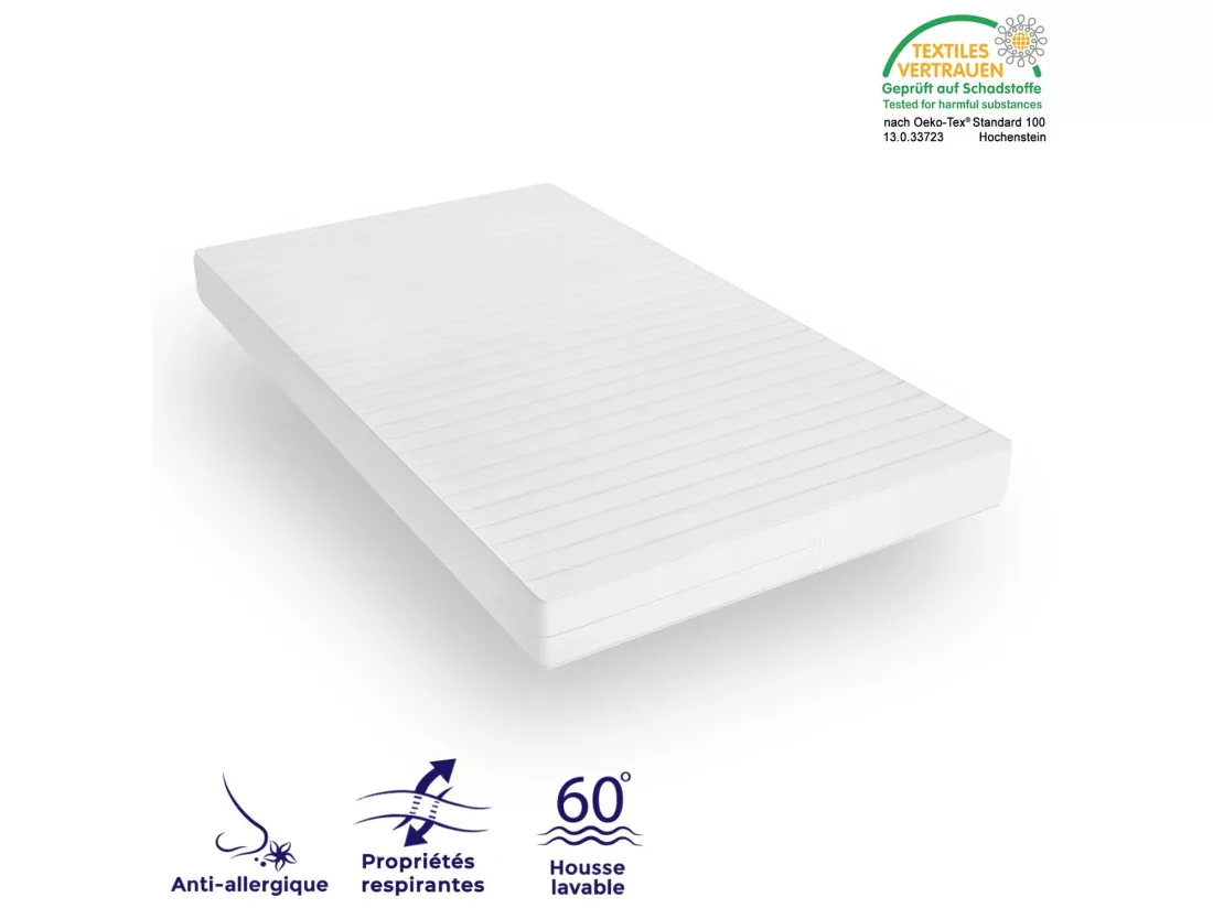 Matelas soutien ferme - Matelas 7 zones housse lavable - Matelas 90x190