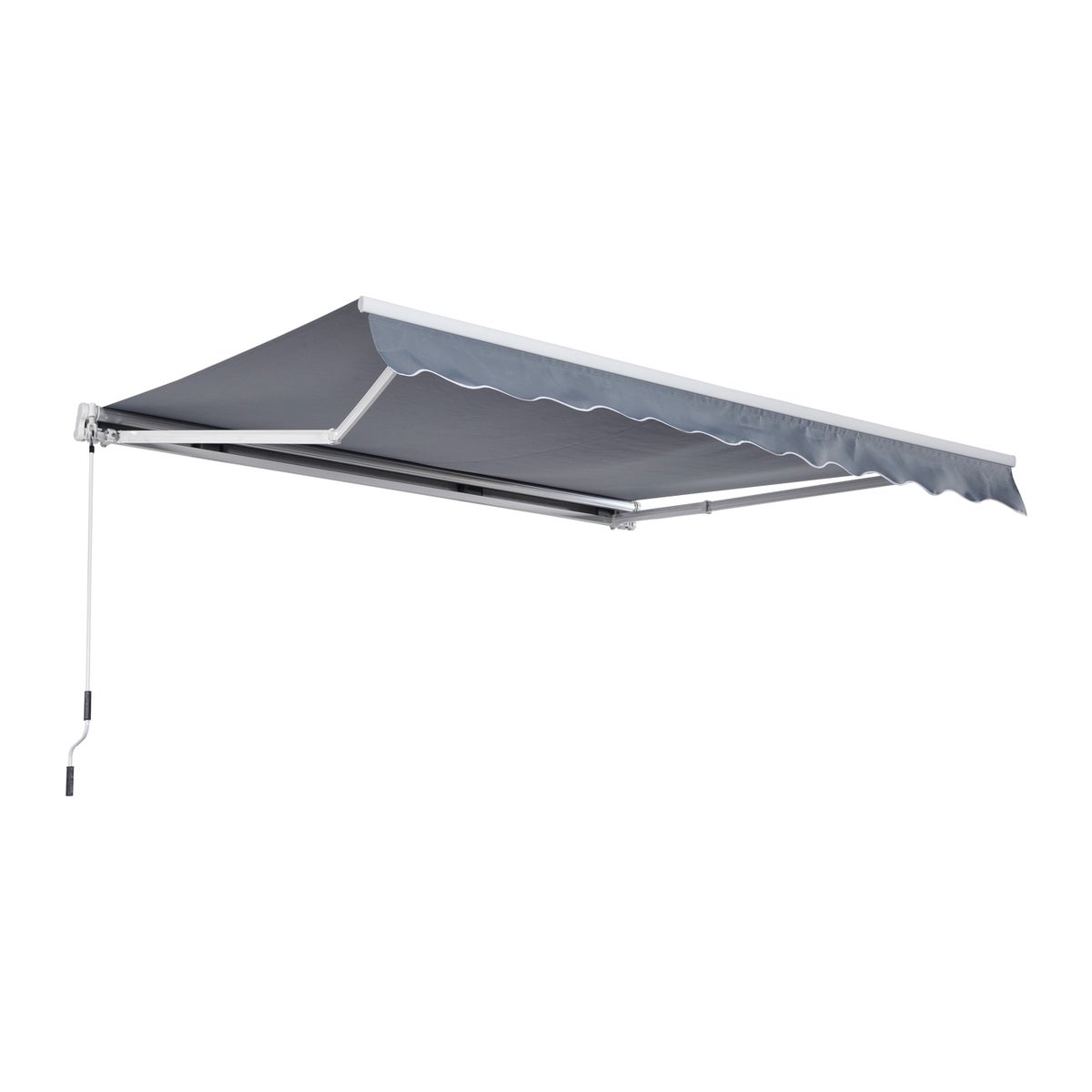 Outsunny zonnescherm, knikarmscherm, 3,5x2,5m, aluminium+polyester, grijs