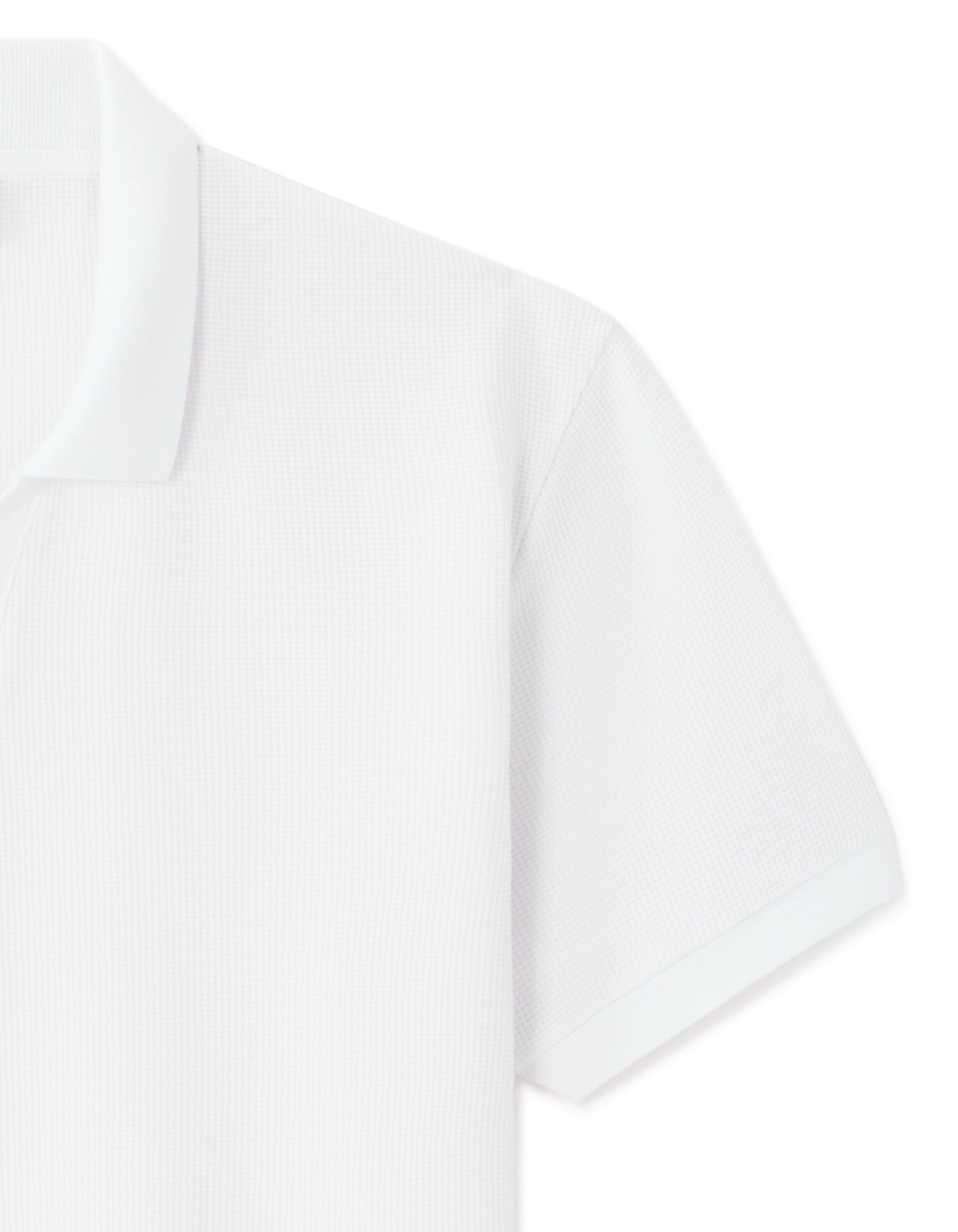 Polo regular en maille gaufrée - blanc