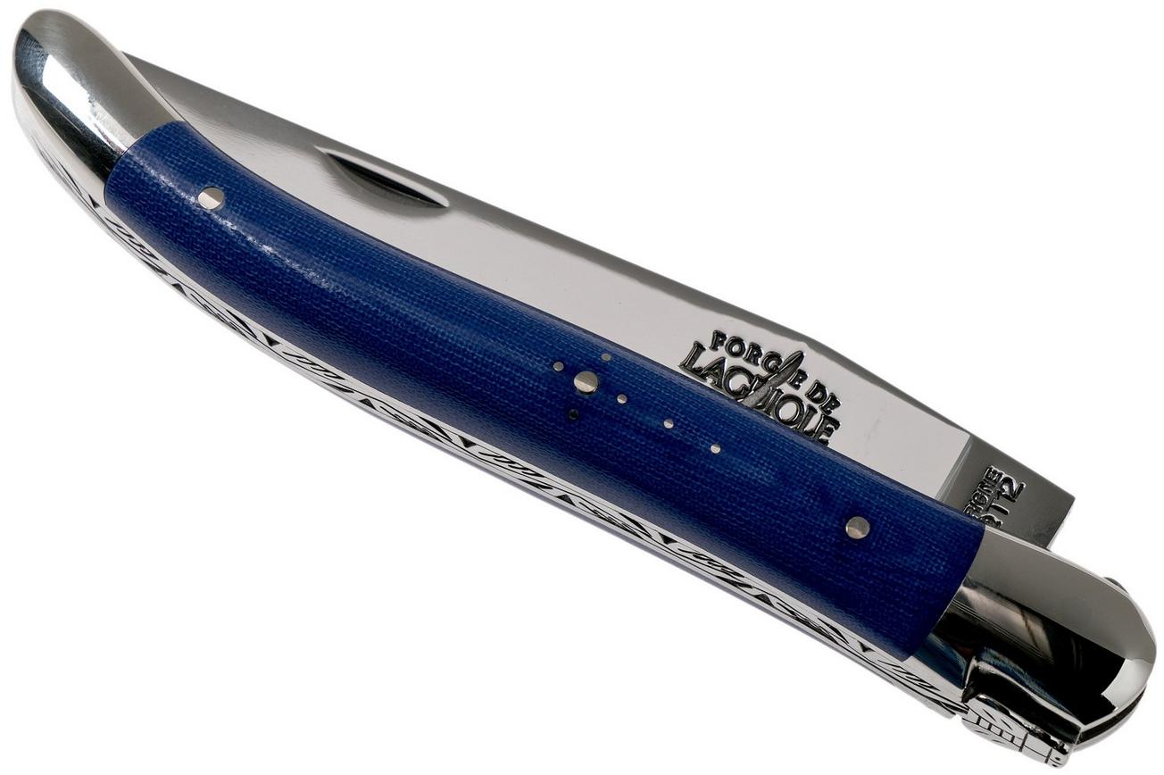 Forge de Laguiole 1211INTCBLEB 11cm, blauw micarta, laguiolemes