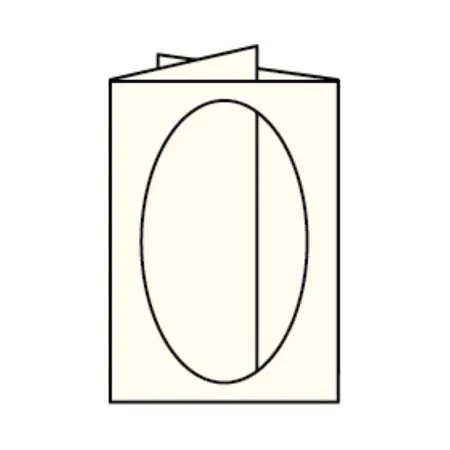Rössler Coloretti Passepartout-Karten, B6, oval, creme, 5 Stück