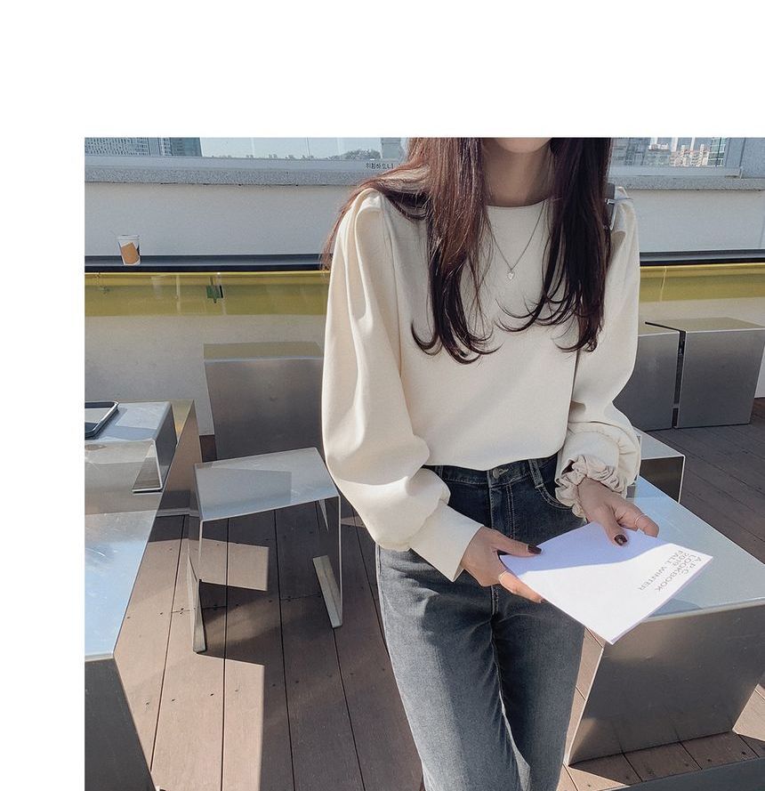 JOWI - Effen blouse met lange mouwen