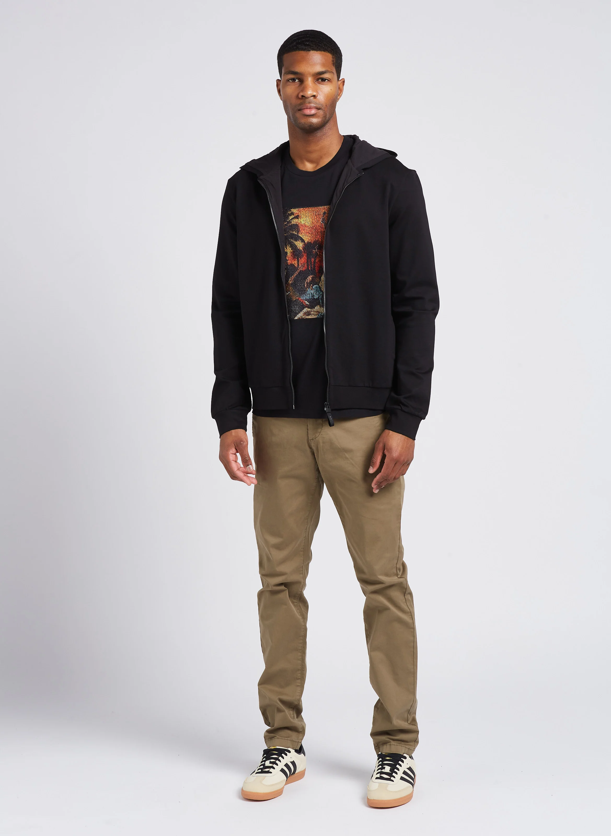 Chino slim fit en coton mélangé | Kaki