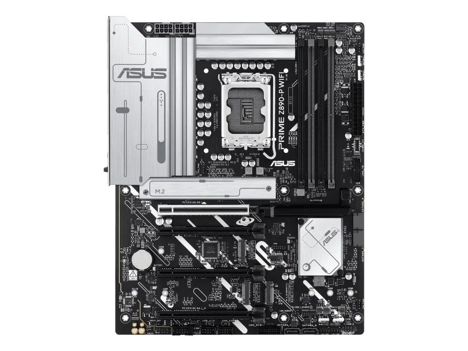 ASUS PRIME Z890-P WIFI - Bundkort - ATX - LGA1851 sokkel - Z890 Chipset - USB4, USB 3.2 Gen 2, USB 3.2 Gen 1, USB-C 3.2 Gen 1 - Wi-Fi 7, Bluetooth, 2.5 Gigabit LAN - onboard grafik (CPU påkrævet) - HD Audio (8-kanaler)