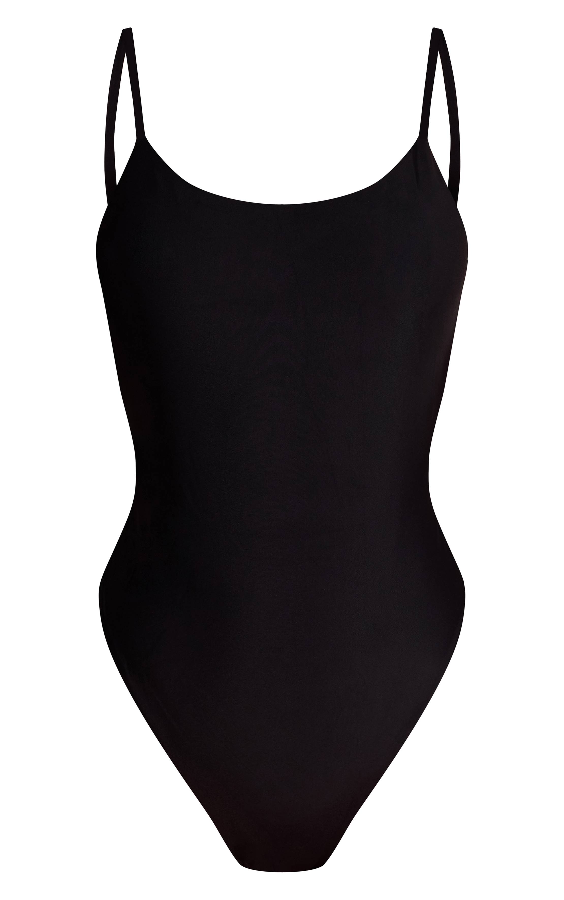 Noir Maillot De Bain Dos Nu Échancré Avec Fronces