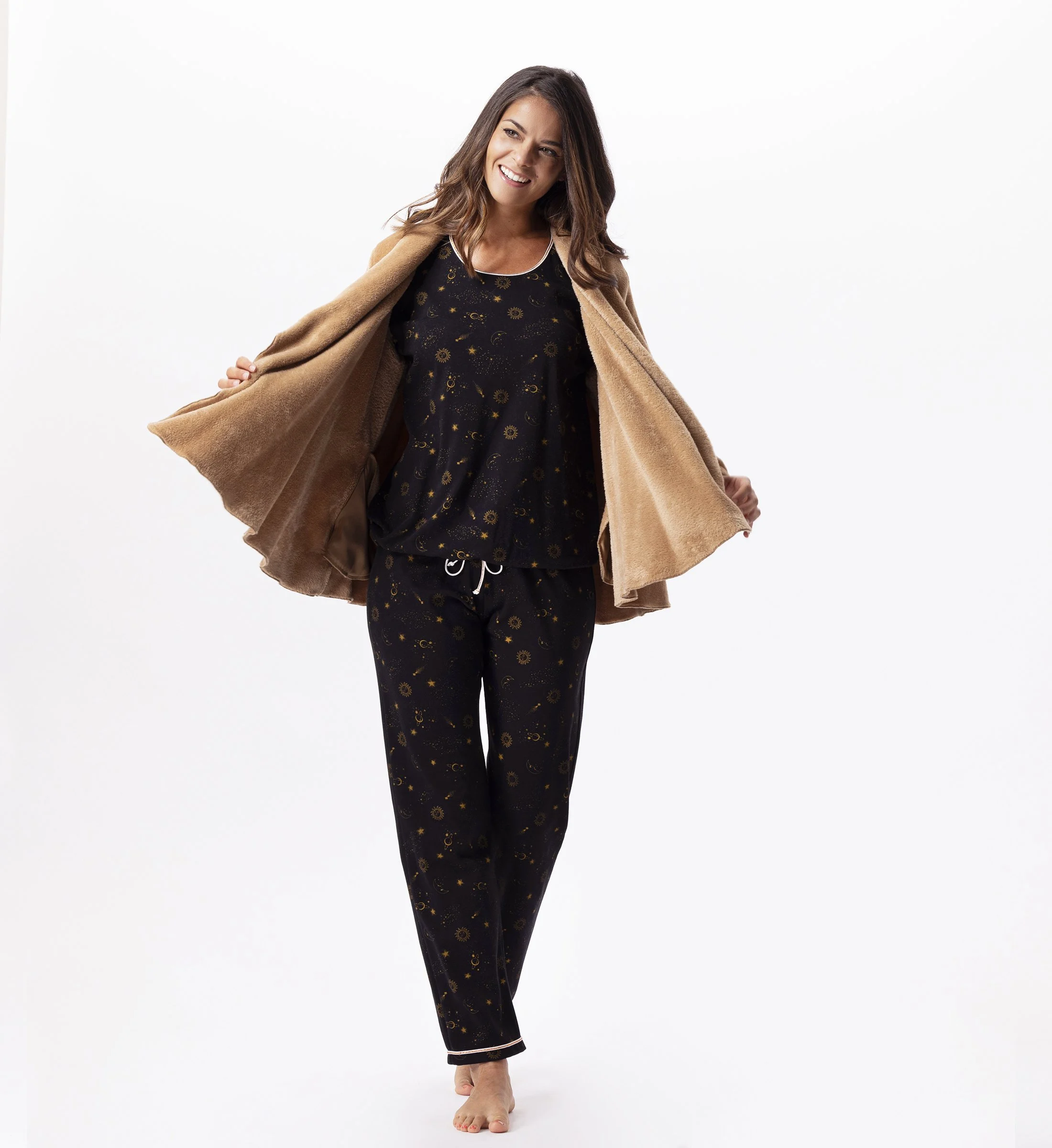 ESSENTIEL 873 - Veste en peluche flanelle | Marron