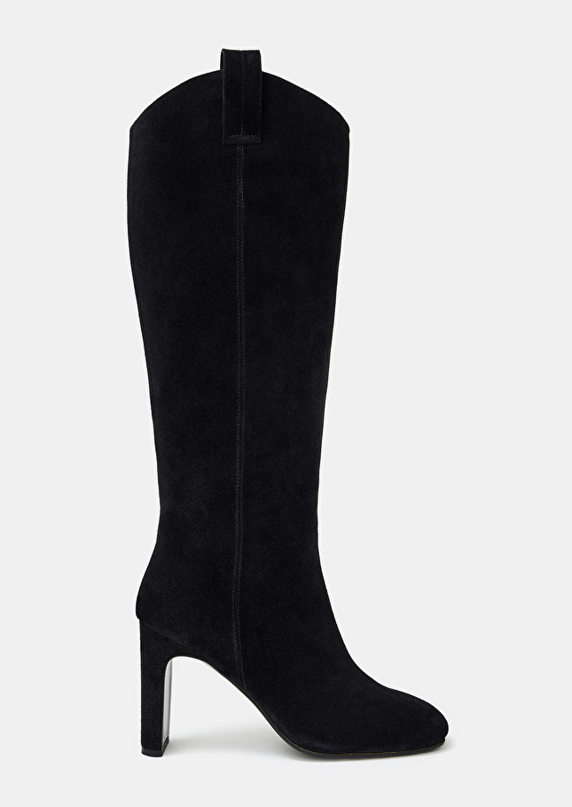 Bottes Khloenoires en cuir suédine