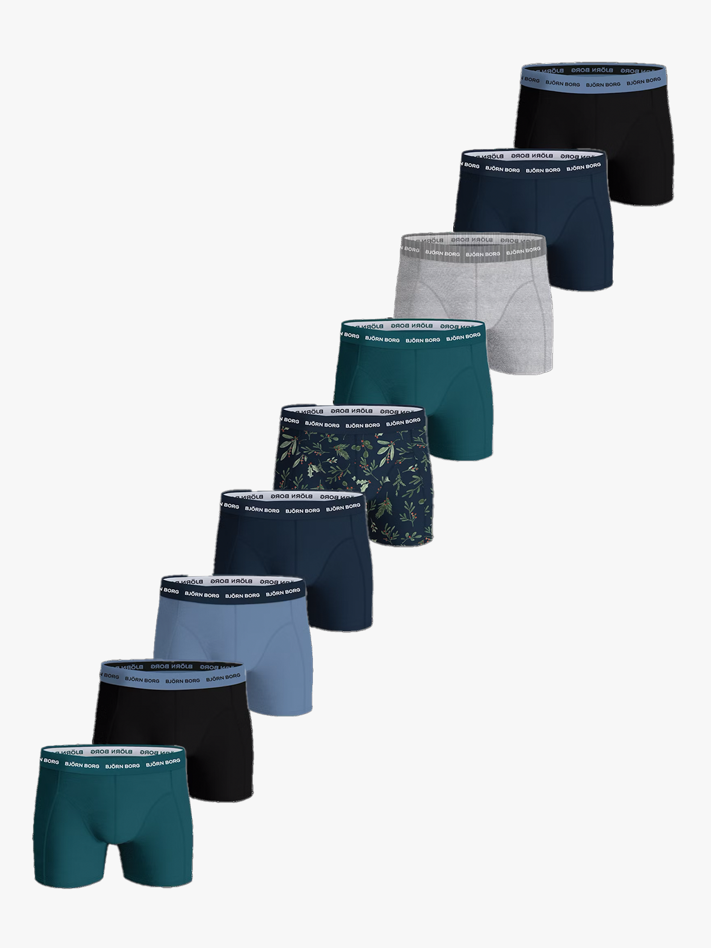 Borg Cotton Stretch Boxer 9-Pack