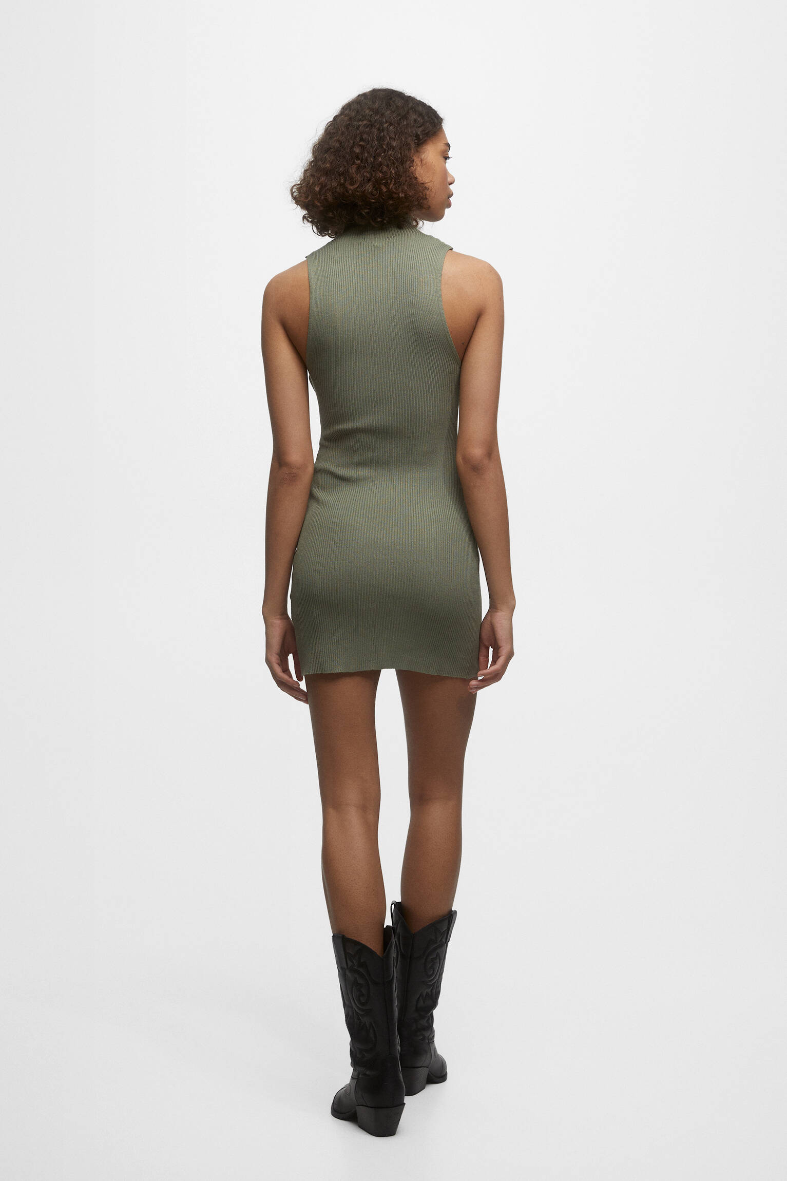 Vestido curto CañaLé - Cáqui