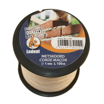 Ledent metselkoord wit Ø1 mm / 100 m