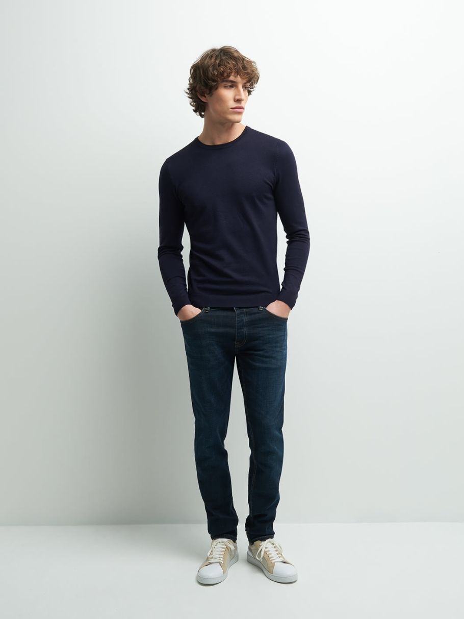 Pull col rond en viscose certifiée