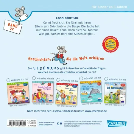 Carlsen Verlag LESEMAUS 22: Conni fährt Ski