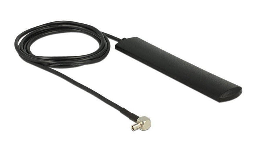 LTE-Antenne TS-9 TS-9 3 dBi RundstrahlDelock LTE Antenne TS-9 Stecker 90° 3 dBi omnidirektional starr schwarz Klebemontage