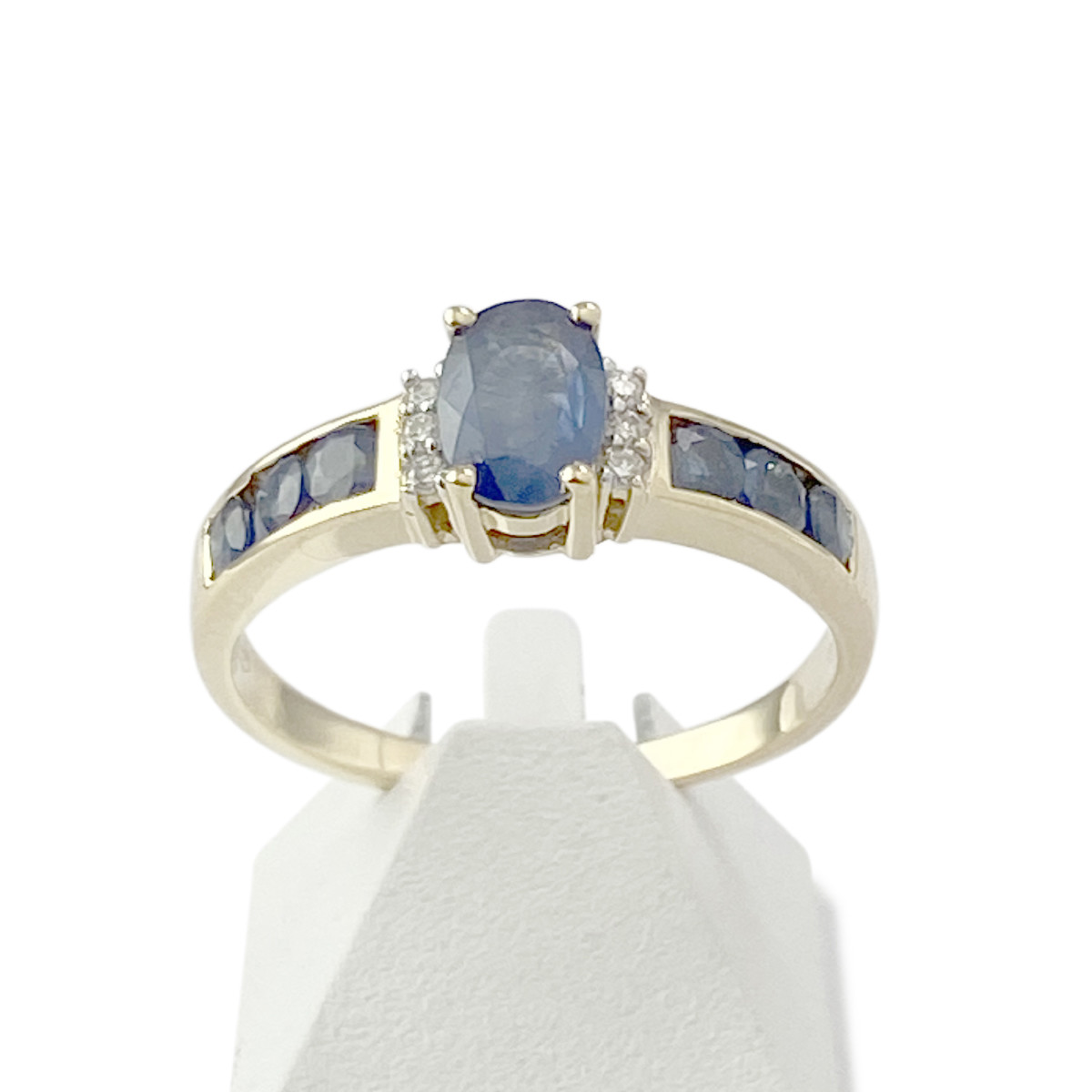 Bague d'occasion or 750 2 tons saphirs et diamants