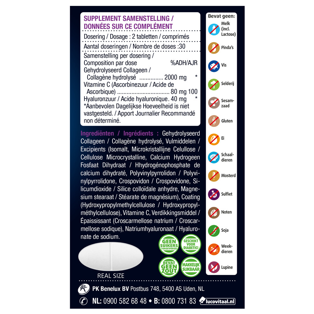 2x Lucovitaal Super Collageen 2000 mg60 tabletten