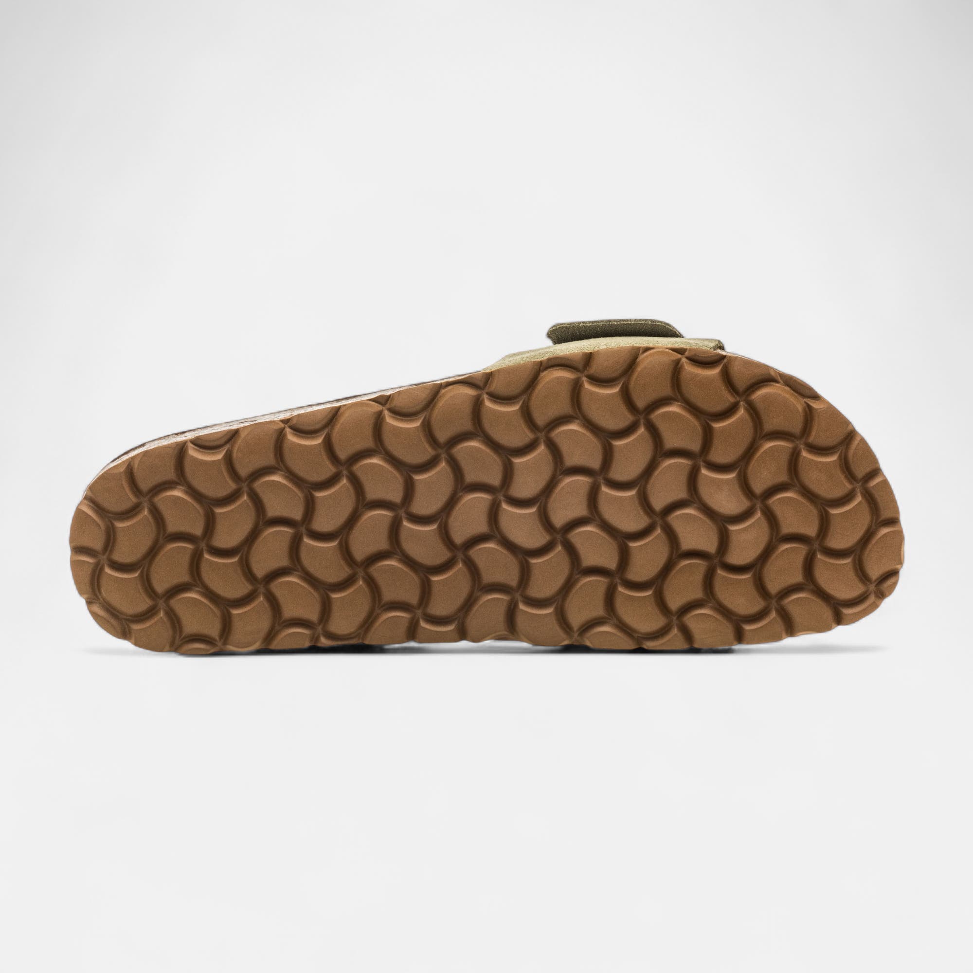 Mules semelle liège Femme en cuir vert clair