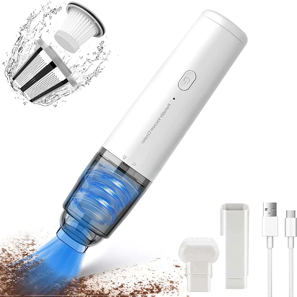 Aspirateur de table sans fil rechargeable 8000PA blanc Vendos85