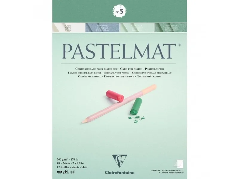 Clairefontaine PASTELMAT paper nr. 5 - 18x24 cm - 12 ark 4 farver