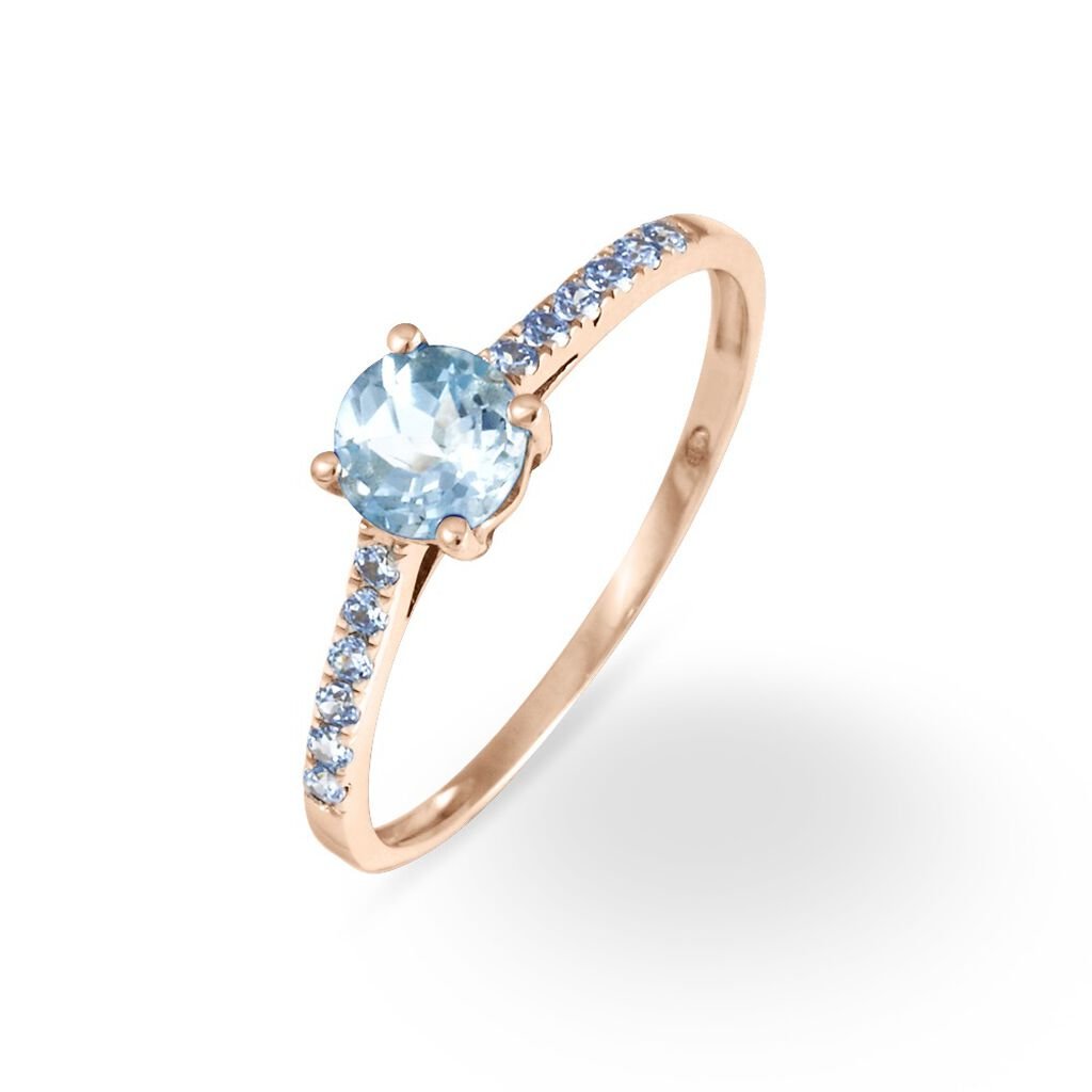 Bague Manon Or Rose Topaze Et Oxyde De Zirconium