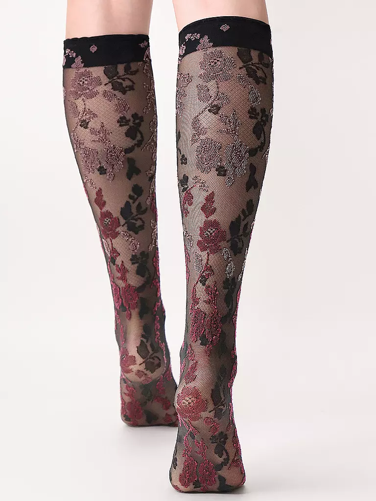 OROBLU Kniestrümpfe SHADED ROSES 20 DEN bordeaux/peony grau