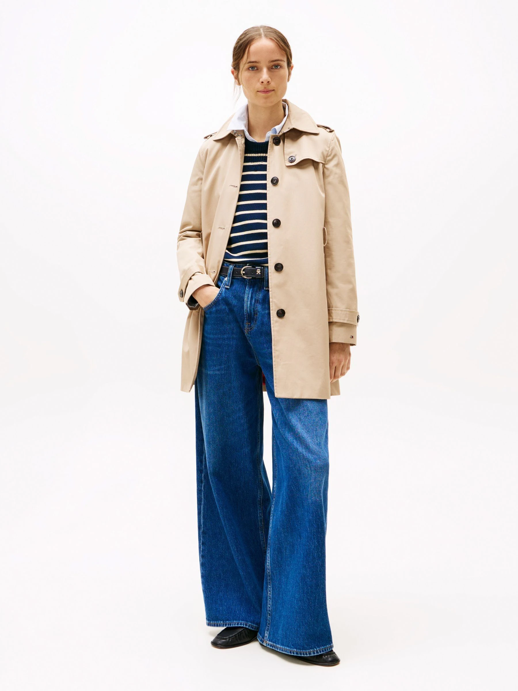 Tommy Hilfiger - Klassieke trenchcoat met korte overslag