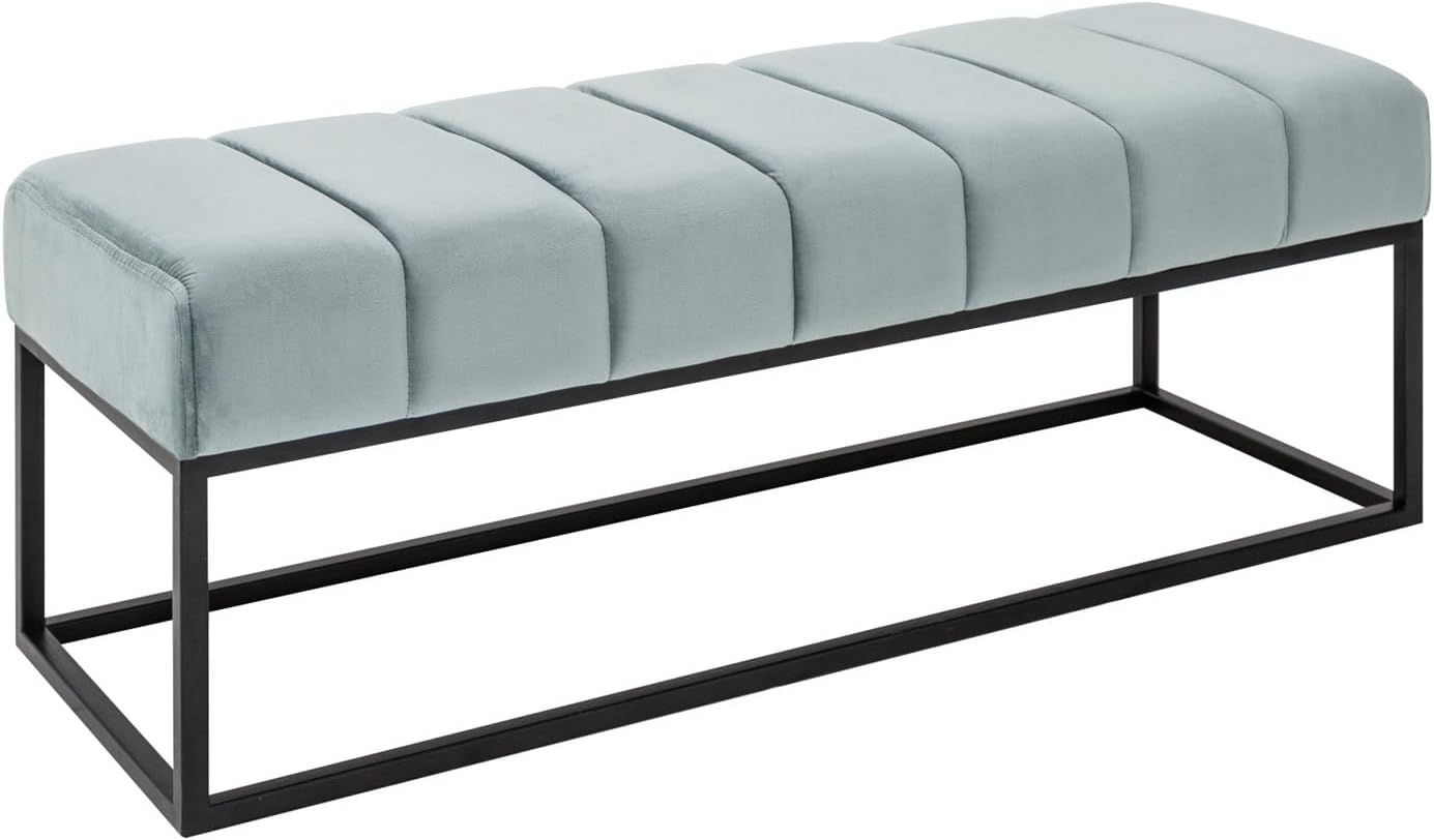 Riess Ambiente Moderne Sitzbank Petit BEAUTÉ - 110cm - Mint Samt - schwarzes Gestell