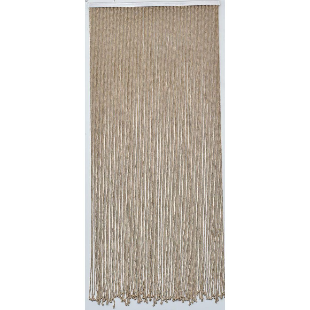 RIDEAU DE PORTE COTON POLYESTER FICELLE TRESSEE 90X200 JUTE
