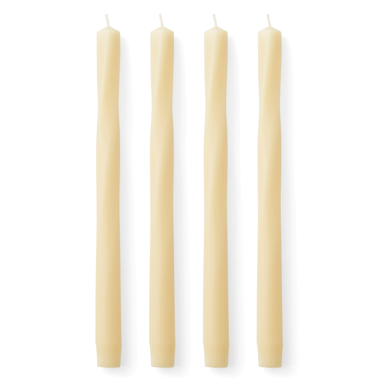 Audo Copenhagen Twist Tapered kaarsen H30 set van 4 Ivory